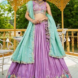 panchhi Embellished Sequinned Semi-Stitched Lehenga & Unstitched Blouse With Dupatta-14