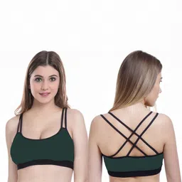 Samvar Green Cotton Non-Wired Non Padded Minimizer Bra-picture-17