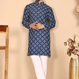 Anouk Rustic Men Printed Regular Sequinned Kurta with Pyjamas-image-43