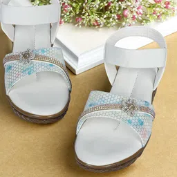 BAESD Girls Embellished Open Toe Flats-16