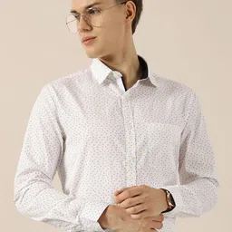 INVICTUS Men Original Cutaway Collar Micro Ditsy Printed Cotton Slim Fit Formal Shirt-image-42