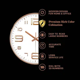 Grabbasket Rose Gold Toned Embossed Clock image 3