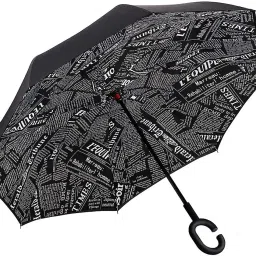 Double layer Inverted reversible umbrella with C-Shaped Handle News Stlye Umbrella-13