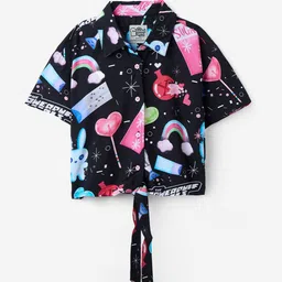The Souled Store Power Puff Girls Sugar Print Cotton Shirt Style Top-picture-28