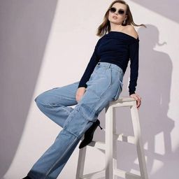 Istyle Can Asymmetric Neck Ruched Fitted Crop Top-picture-2
