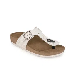 Mast & Harbour Women Textured T-Strap Synthetic Flats with Buckle-29
