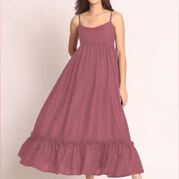 EROTISSCH Linen Women Empire Midi Dress-image-46