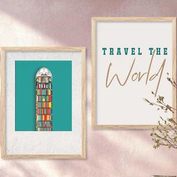 WALLLANE Multicoloured 2 Piece Wood Abstract Wall Paintings-12