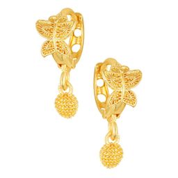 DIVASTRI Gold-Plated Floral Shaped Hoop Earrings-11