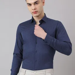 Richlook Men Comfort Fit Spread Collar Multi Striped Cotton Formal Shirt-image-85