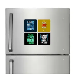 ARTBUG 4-Pcs Green & Black Printed Fridge Magnets-30