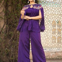 DESIGN BYSG Embroidered Top and Trousers With Shrug-picture-46