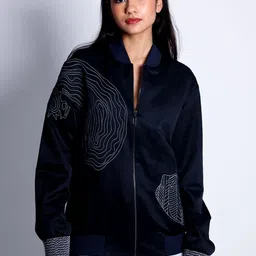 Arya Giri Women Cotton Crop Biker Jacket-image-12