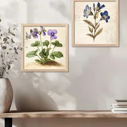Kotart Brown & Green 2 Pieces Floral Printed Wooden Wall Paintings-image-95