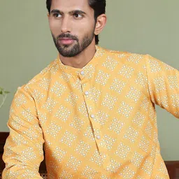 Anouk Geometric Printe Mandarine collar Straight Kurta-14