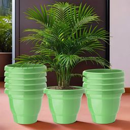 Kuber Industries Green Set Of 10 Plastic 2-Layer Planters image 1