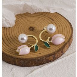 PolluxCraft Gold-Plated Floral Shaped Pearls Studs-image-78