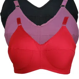 Pack of 3 Women Full Coverage Non Padded Bra-image-50