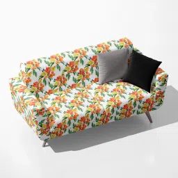 AZ5007685SOF_FB_RF_R-SP_D56^80_VL Watercolor Leaves & Flowers Velvet Sofa Fabric Sofa Fabric-24