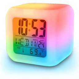 Digital Color Change Led Alarm Clock Calendar Temperature Desktop Digital Clocks Table Backlight Light Decoration Clock-image-62