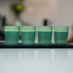 borotech Spectrum Glow Borosilicate Glass Tumblers - Teal Green - Handcrafted Colored Drinkware Set of 4, 310ml-picture-10