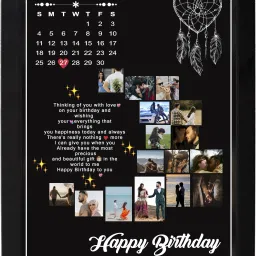 Personalized Birthday 12 inch Moon Design Frame-15