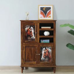 woodsworth from pepperfry Toscano Sheesham Wood Tall Cabinet In Provincial Teak Finish-picture-22