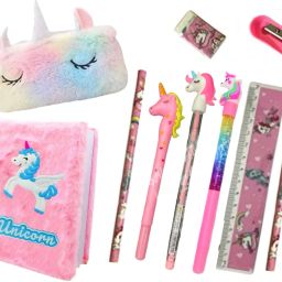 Unicorn Stationery Set for Girls Pencil Box for Girls Pencil Boxes School Set Unicorn Art Canvas Pencil Box-21