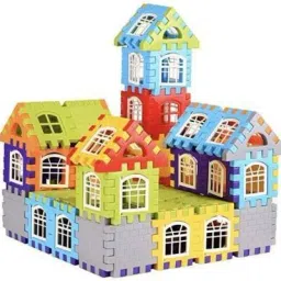 KIPA Made in India Multi Colored 72 Pcs + 30 Windows Mega Jumbo Happy Home Building Block with Attractive Windows and Smooth Rounded Edges Blocks Game Fun-picture-14