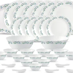 Pack of 33 Opalware present Diva Classique LAVENDER DEW dinner set{{Dinner plate 11"(6 pcs) || Quarter plate (6 pcs) || Oval platter (1 Pcs) || Veg bowl (6 Pcs) || Soup Bowl (6 pcs) || Spoon (6 pcs) || Serving bowl medium (2 Pcs)}} Dinner Set-image-58