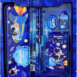 Trendy Dream Space Theme gift Kit for Kids - Stationery Box Pencil case Eraser Geometry Box-image-33