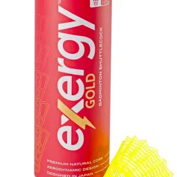 Gold Badminton Shuttlecock, 1 Can Nylon Shuttle- Yellow-15