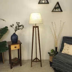 symplify Adrienne Wooden Floor Lamp with Jute Shade & Brown Base-picture-23