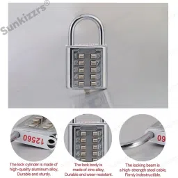 eis 10 Digit Push-Button Combination Number Code Luggage Lock Travel Code Lock Combination Lock image 4