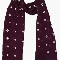 Pure Cotton Polka Print Purple Women Dupatta-27