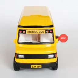 grest Pull Back Yellow School Bus Public Transport Toy Car with Openable Gate image 3
