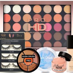 huda crush Diwali Gifts Makeup Kit Eyeshadow, Eyelash Foundation Compact Concealer & Primer-picture-17