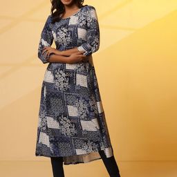 AURELIA Women Ethnic Motifs Printed Regular Kurta-image-4