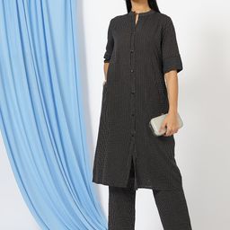 Anushil Striped Regular Kurta with Trousers-picture-3