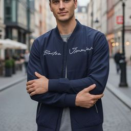 Mast & Harbour Men Stand Collar Typography Printed Windcheater Bomber Jacket-picture-40