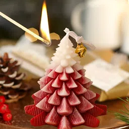 Aromatic Fables Maroon & White 1 pieces Pillar Candle-picture-6