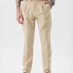 Snitch Men Slim Fit Pleated Trousers-image-26
