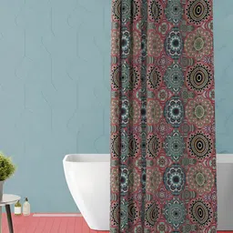 ArtzFolio Red Printed Waterproof Shower Curtain-image-55