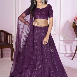 DIVASTRI Embroidered Thread Work Semi-Stitched Lehenga & Unstitched Blouse With Dupatta-2