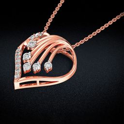 Joyalukkas Elegant Heart Cascade Diamond Pendant-2.48 gm-image-8