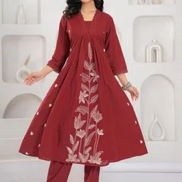 RAJPUTANA CAMISA Floral Embroidered Pure Cotton Tunic With Trousers Co-Ords-image-21