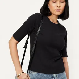 max Women Self Design Round Neck Cotton T-shirt-image-68