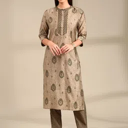 Anouk Paisley Printed Regular Straight Kurta with Trousers-8