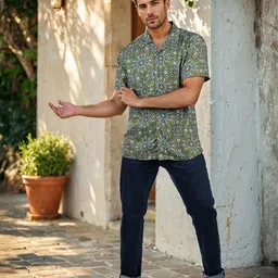 Celio Men Classic Opaque Printed Casual Shirt-image-98
