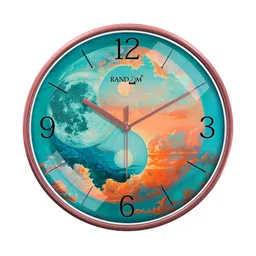 RANDOM Green & Orange Printed Contemporary Wall Clock-6